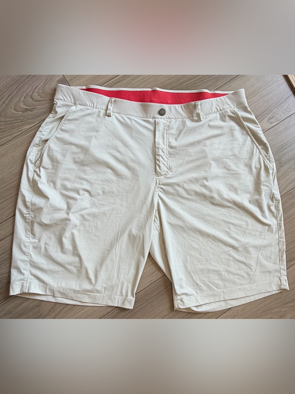 Redvanly Hanover Men's Cream XXL Chino Performance Stretch 9in Shorts